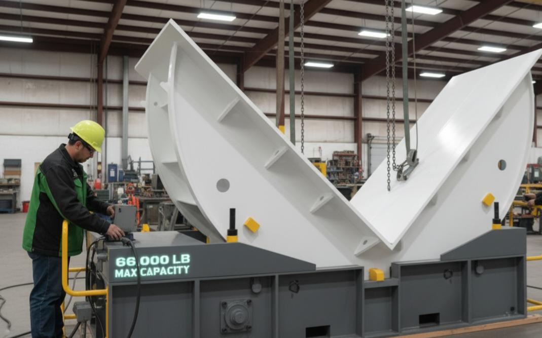 MetalPress rigging up 30 ton die upender