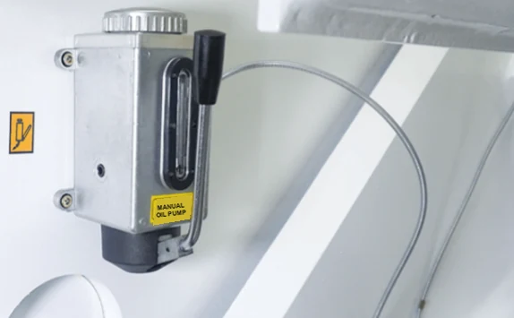 MGS manual lubrication pump with an English identification label