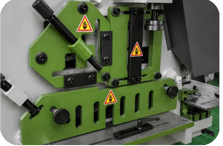 Ironworker angle shearing station with reversible cutting blades