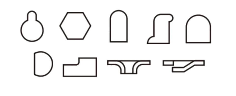 Examples of custom Ironworker punch and die profiles