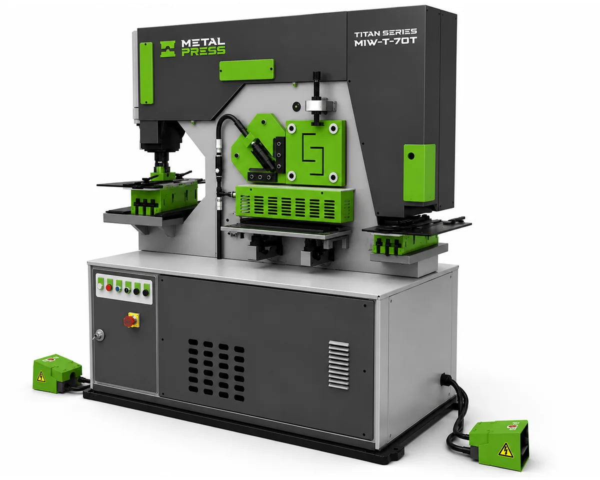 MetalPress Titan Class MIW-T hydraulic Ironworker - right three-quarter view