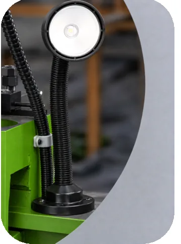 Magnetic-base LED work light on the MIW-T Ironworker